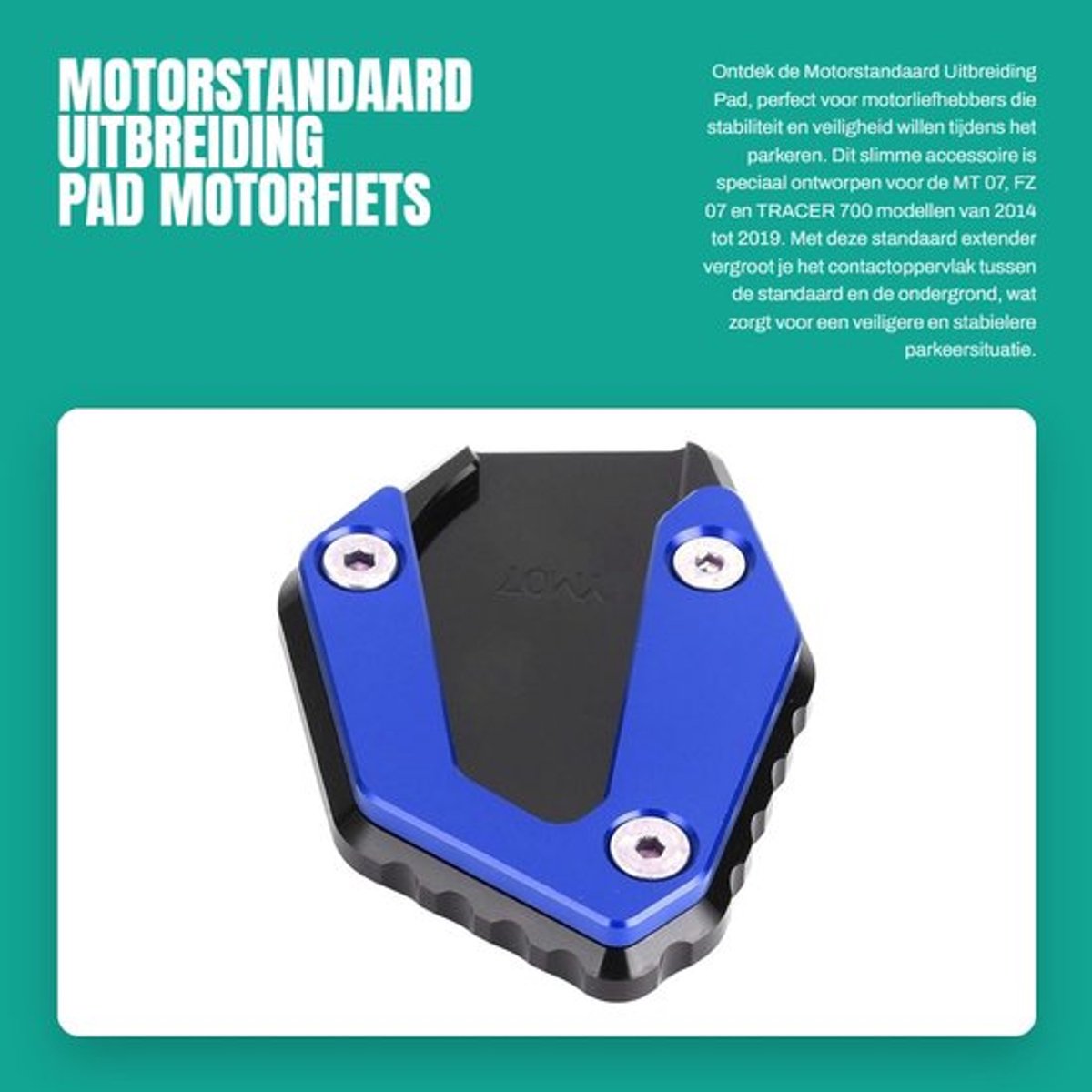 Motorstandaard Uitbreiding Pad - Motorstandaard Achterwiel - Zijstandaardblok - Aluminiumlegering - Stabiele Basis - Eenvoudig te Installeren - Zijstandaardkussen
