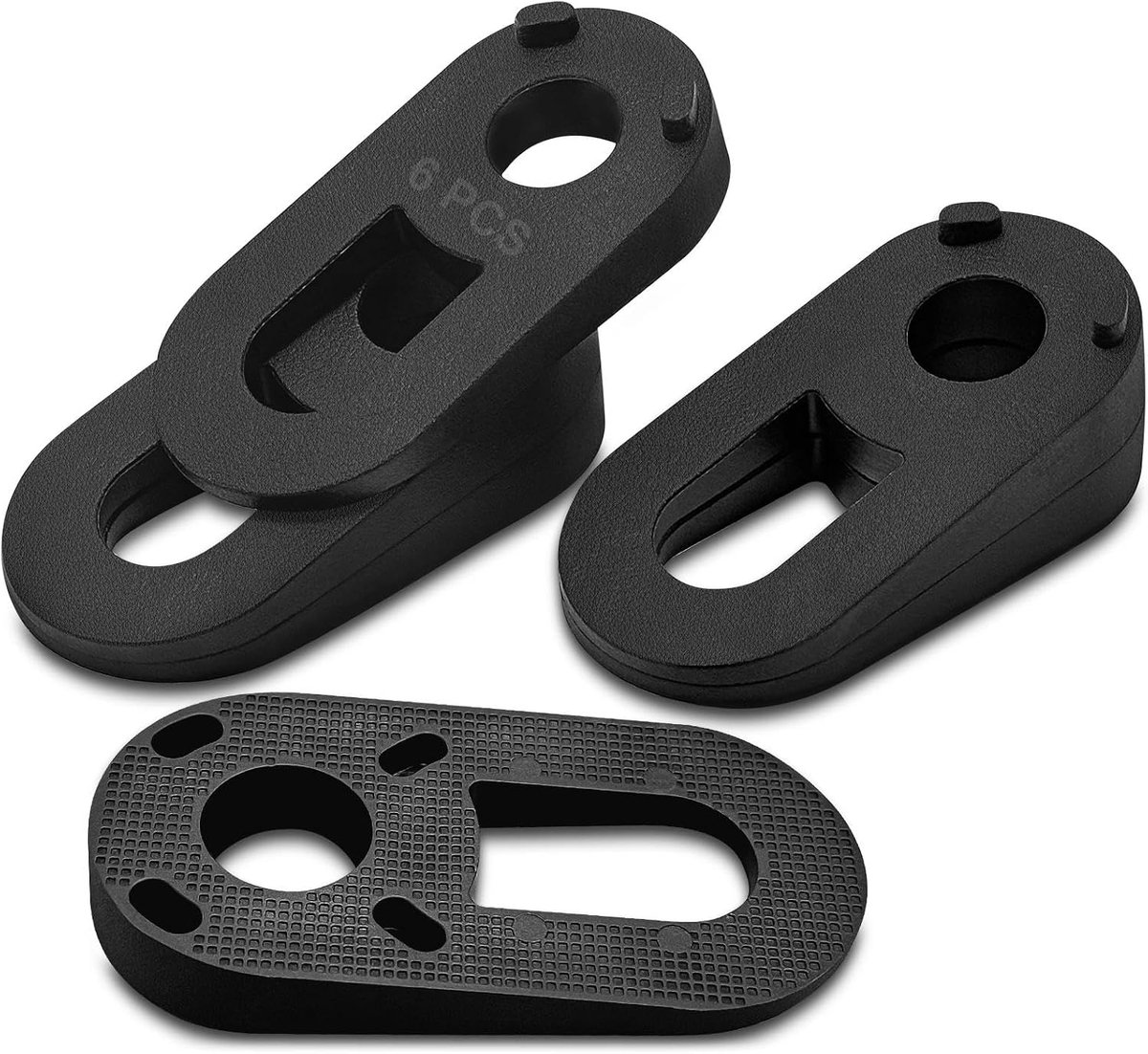 SnelShoppen - 6 Stuks Rubber Deurstopper Vloer Deurstopper Zwart Hoogte Verstelbaar Krasbestendig Antislip Rubber Deurwig Niet Giftig Geurloos Voor Ba