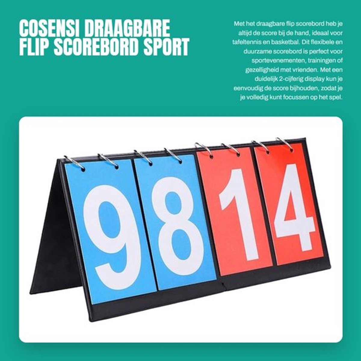 Scorebord Draagbaar - Flip Scorebord - Cijfer Scorebord - Sport Scorebord - Waterdicht - Flexibel en Duurzaam - Sportteller