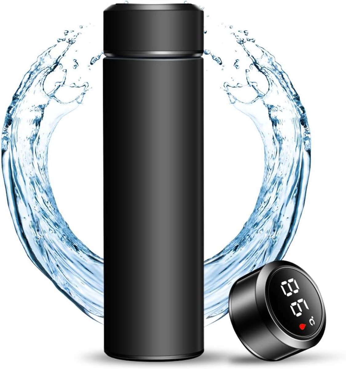 Thermosfles 500 ml - vacuümisolatie - led-touchscreen-temperatuurweergave - ideaal voor kantoor - ShopVlot