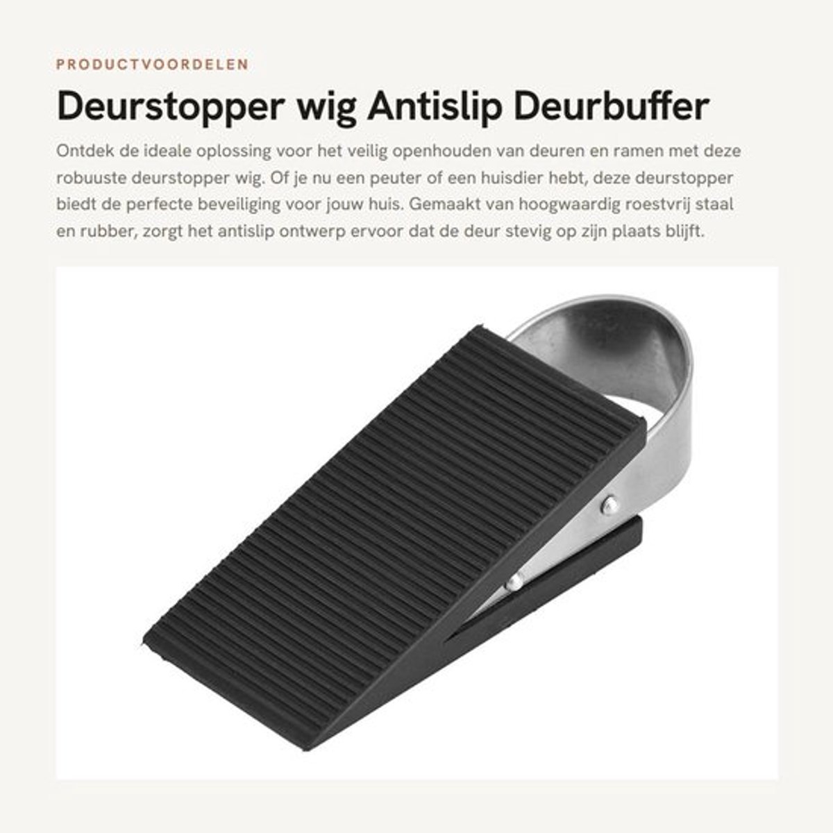 Deurstopper Antislip - Deurvastzetter - Deurwig - Deurbuffer - Deurstopper Beveiliging - Duurzaam Rubber en Siliconen