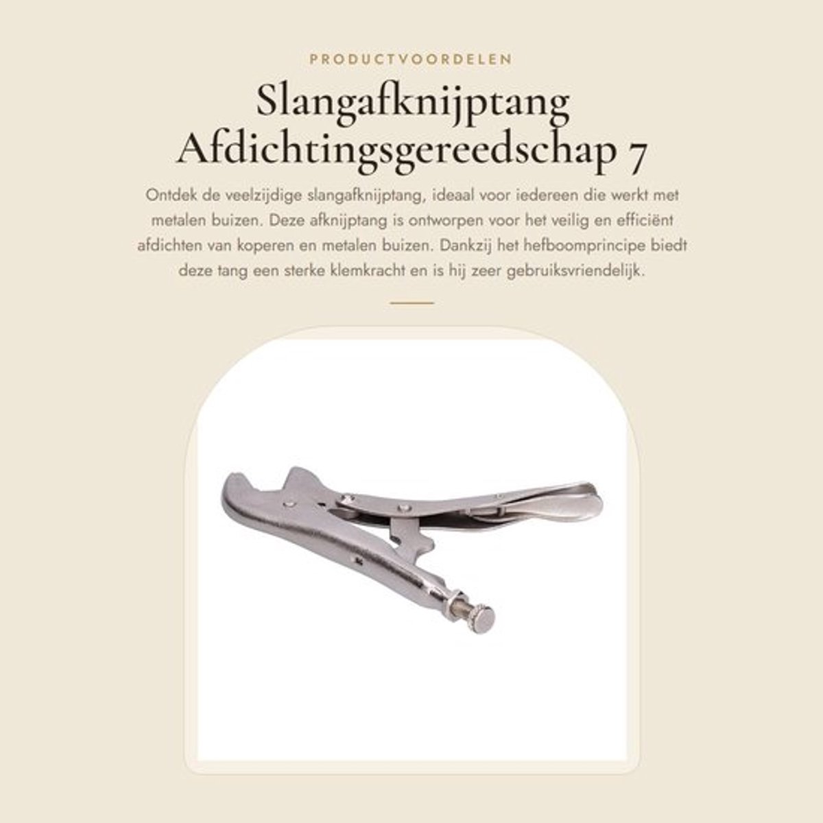 Slangafknijptang Afdichtingsvergrendelingsgereedschap - Trekveer - Klemkracht - Geschikt voor metalen/koperen buizen - Verstelbare handgreep - Hoogwaardige staalconstructie - Afknijptang