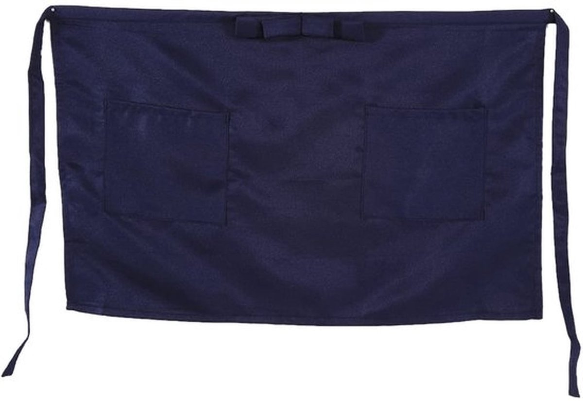 Schort Korte Stijl - Unisex Keukenschort - Met Twee Zakken - Striktype - 35% Katoen/65% Polyester - Afmetingen 57,5 x 37,5 cm - Keuken Schort