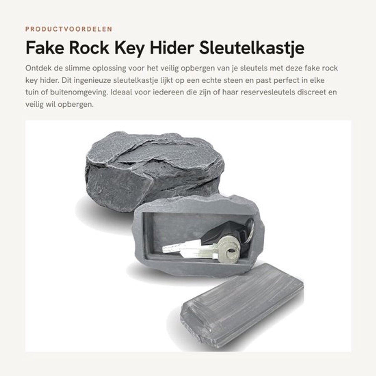 Sleutelhider Weerbestendig Groot Formaat - Imitatiesteen - Sleutelhouder - Discreet - Veilig - Voor Buiten - Sleutelverstopper