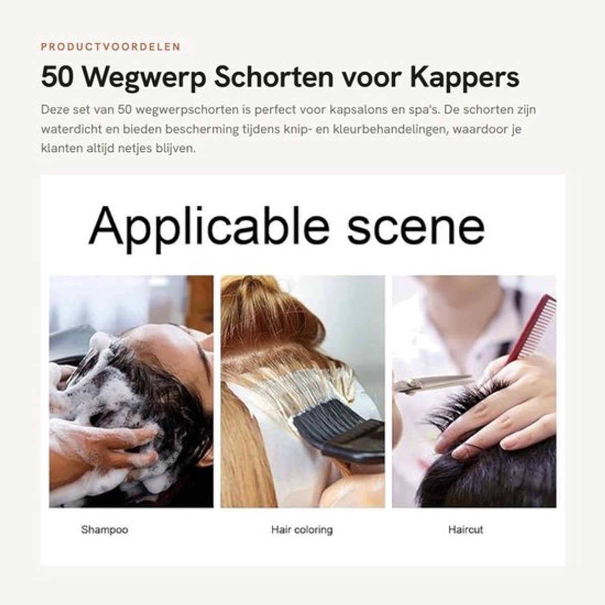 Wegwerpschorten 50 Stuks - Waterdicht Kapmantel - Kappersjurk - Haar Knippen/Verven - 64 x 82 cm - Geschikt voor Kapsalon/Spa - Kappersschort