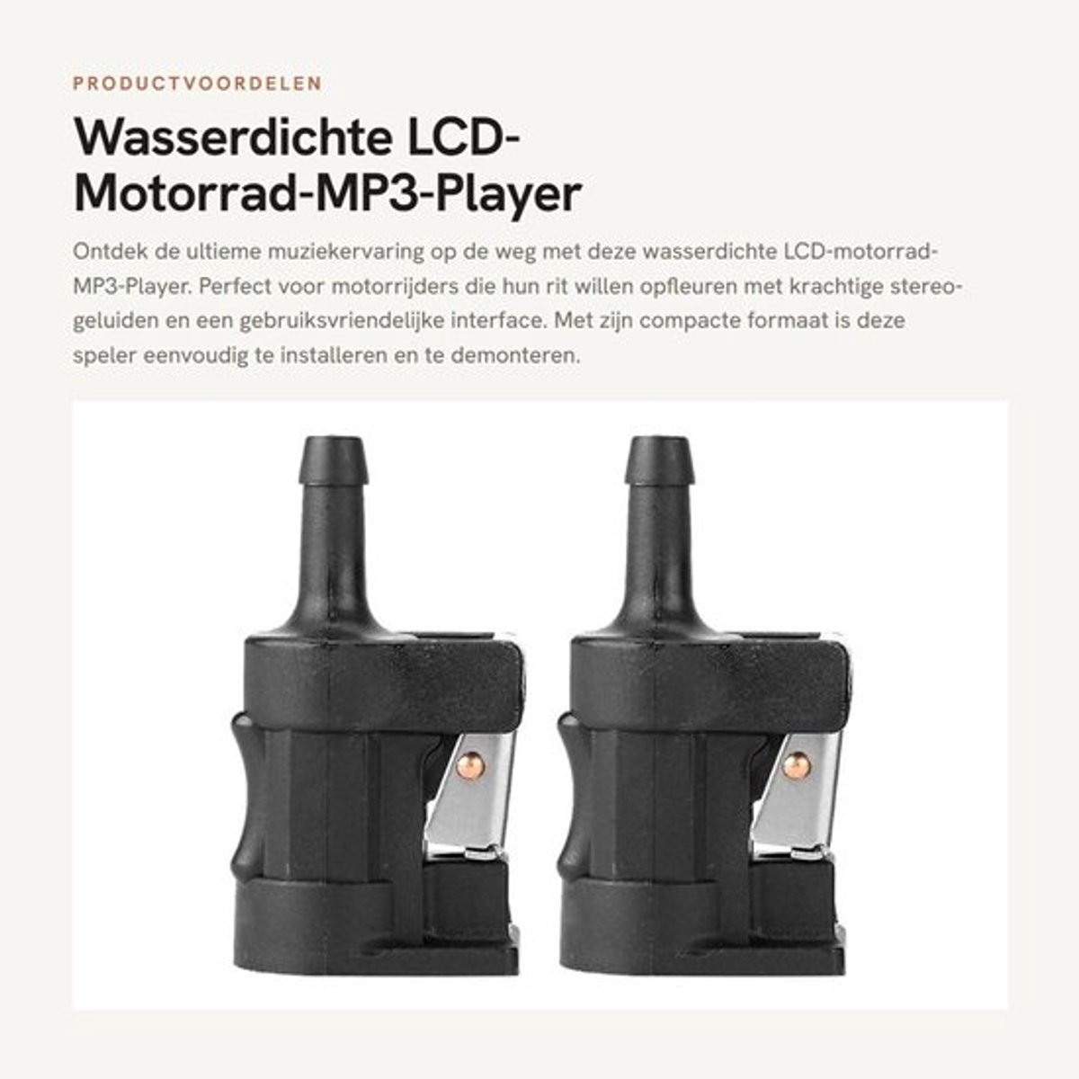 Motorrad Luidspreker - Waterdichte MP3-Player - Bluetooth FM-Radio - Sterke Stereo-Sound - Compact en Duurzaam - Eenvoudig te Installeren