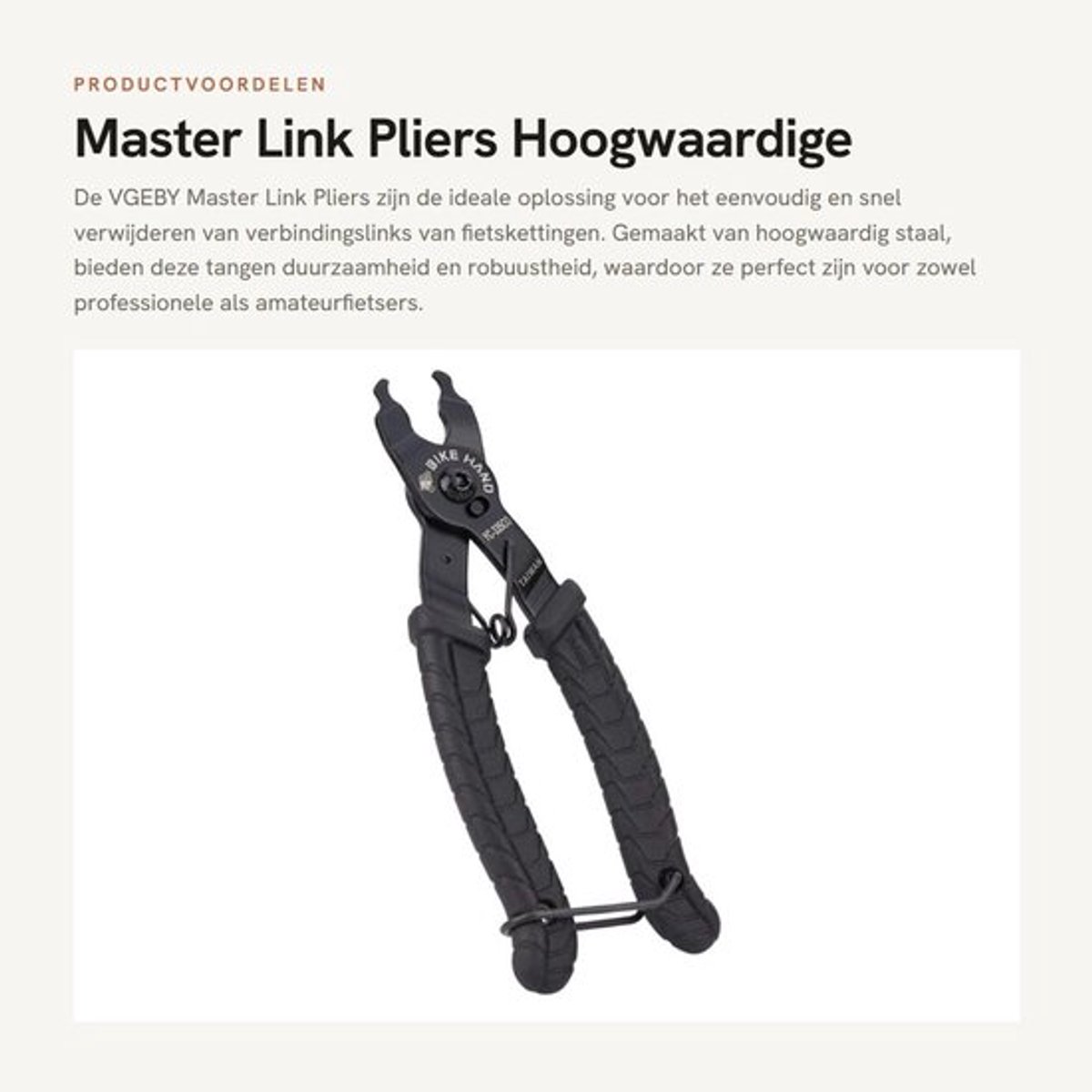 Accessoires - Fietsgereedschap - Master Link Tang - Hoogwaardige Staal - Compact en Draagbaar - Eenvoudig in Gebruik