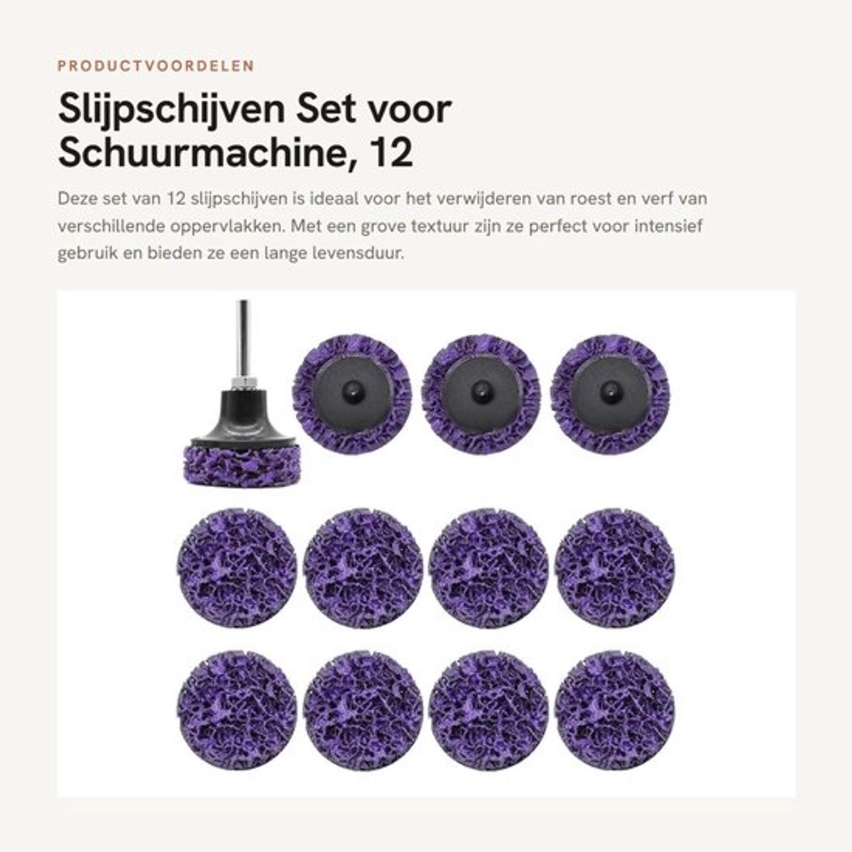 Slijpschijven 12 Stuks - Slijpschijven 50 mm - Grove Slijpschijf - Schuurmachine - Roestverwijdering - Slijtvast en Waterbestendig - Schuurpads