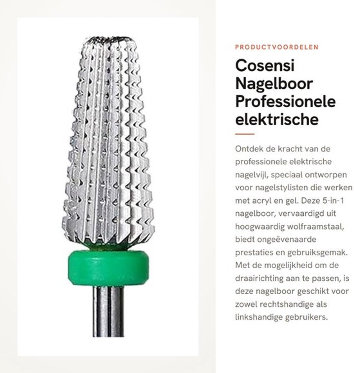 Nagelboor - Professionele elektrische nagelvijl - Wolfraamstaal - 5-in-1 - Geschikt voor acryl en gel - Perfect voor nagelstylisten