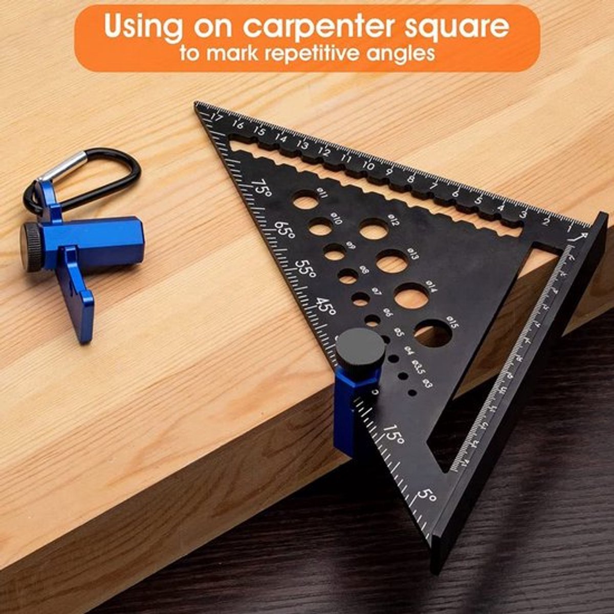 Trapmeter Aluminiumlegering - Nauwkeurig Meetgereedschap - Houtbewerking - Bevestigbaar aan Linialen - Ideale Vervanging - Eenvoudig Afleesbaar - Meetlat