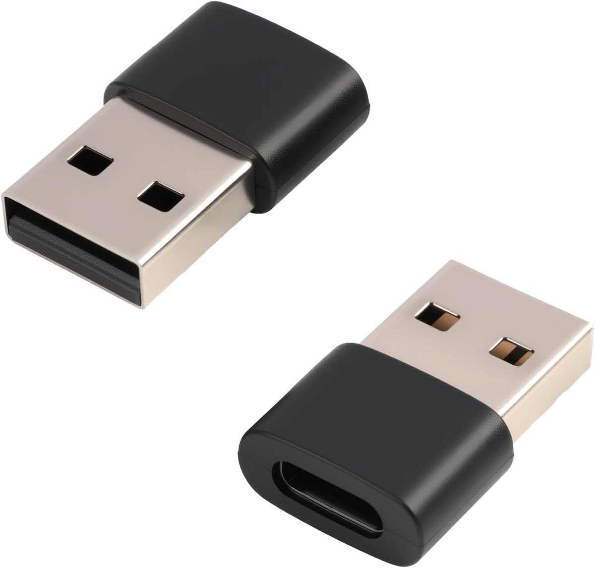 SnelShoppen - 2 Pack USB C naar USB Adapters 10 Gbit/s, USB 3.2 Gen 2, Aluminium, Snelle Gegevensoverdracht voor Laptop, Tablet, Hub en Oplader
