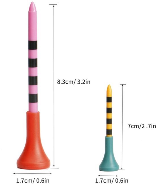 Golf Tees - Ballhouders - Sport Beoefenen - Rubberen Grip - 50 Stuks 70mm - Gekleurd van GOLF — afbeelding 2