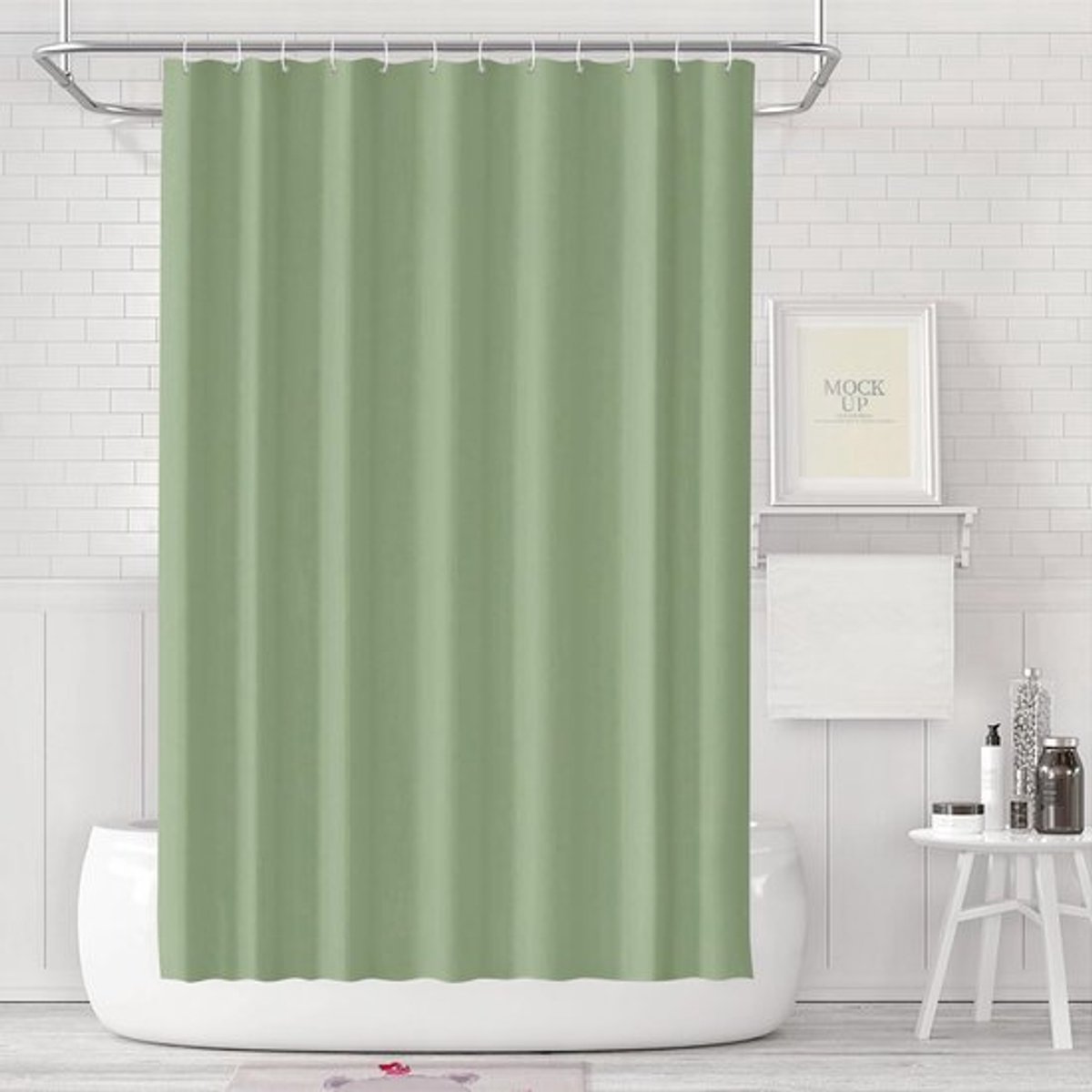 Badgordijn 180x200 cm - Douchegordijn Anti-Schimmel - Waterdicht - Wasbaar - Inclusief 12 Ringen - Elegant Design