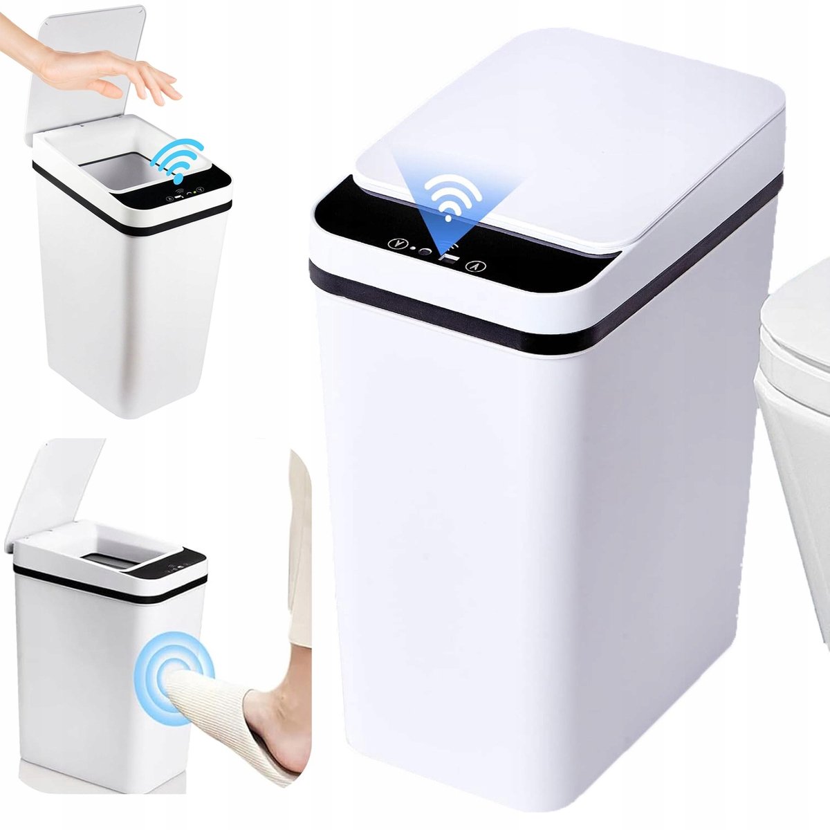 Prullenbak met Sensor - Automatische Prullenbak - 12 Liter - Sensor Afvalbak - Infrarood - Waterdicht - Luchtdicht Geurvrij - ABS - Voor Keuken, Badkamer en Woonkamer
