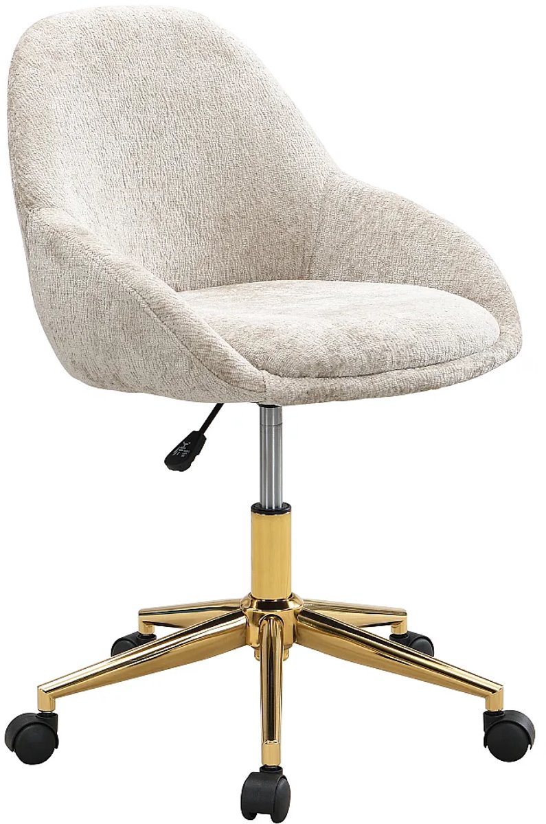 Vente-unique NAODY Bureaustoel Stof Beige en Goud - afbeelding 2