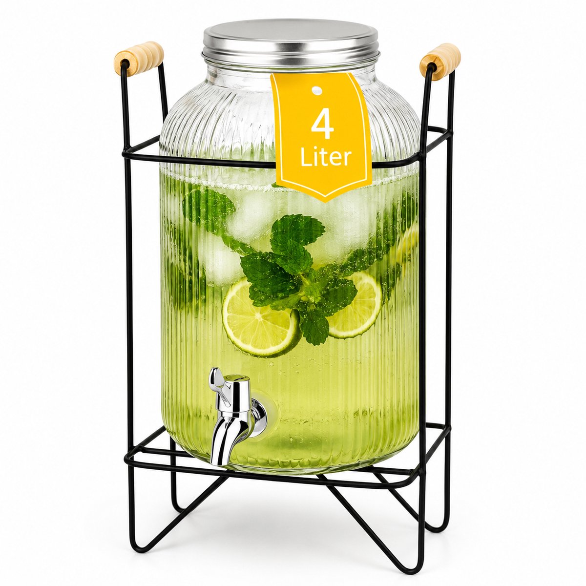 Cheffinger Limonadedispenser - 4 Liter Waterdispenser - Drankendispenser - Sapdispenser