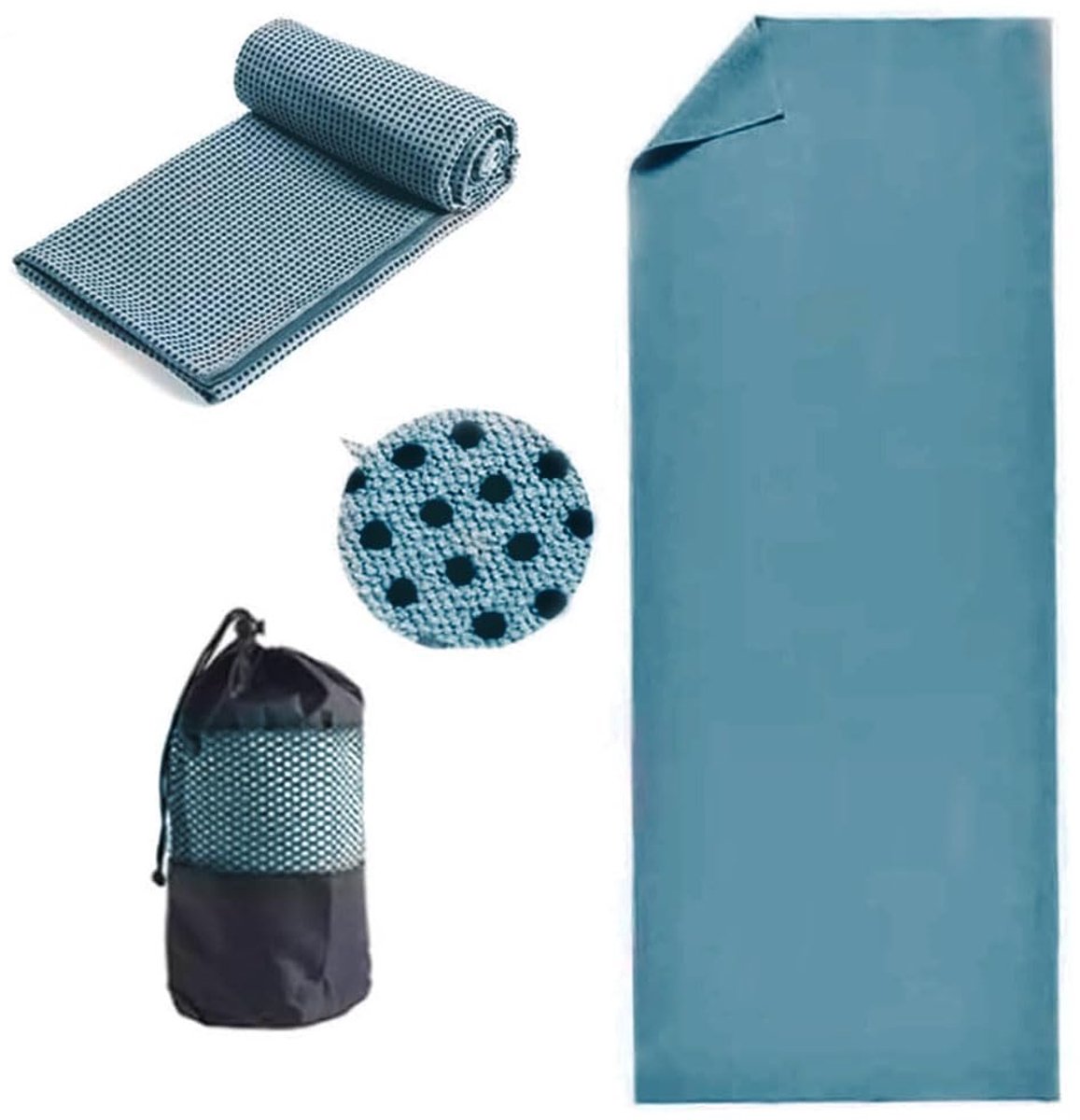 SnelShoppen - Oaygat Yogamat Handdoek 24" x 72" Zweetabsorberend Antislip Sneldrogend Yoga Deken met Mesh Draagtas voor Bikram Pilates Gym Workout