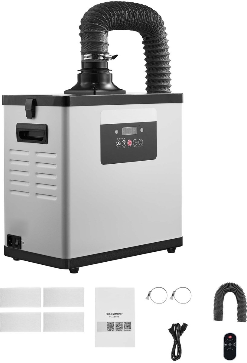 Soldeerrookafzuiger met 3-In-1 Filtersysteem, Afzuigcapaciteit Van 510 M³/U, 10 Instelbare Snelheden, Borstelloze Motor met Afstandsbediening, Ideaal voor Lasergraveren en 3d-Printtoepassingen