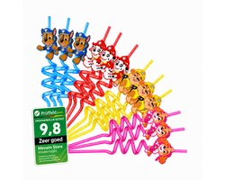 Paw Patrol Rietjes - Kinderrietjes - Duurzame Rietjes Herbruikbaar - BPA-vrij Plastic - 12 Stuks - Skye - Chase - Marshall - Rubble