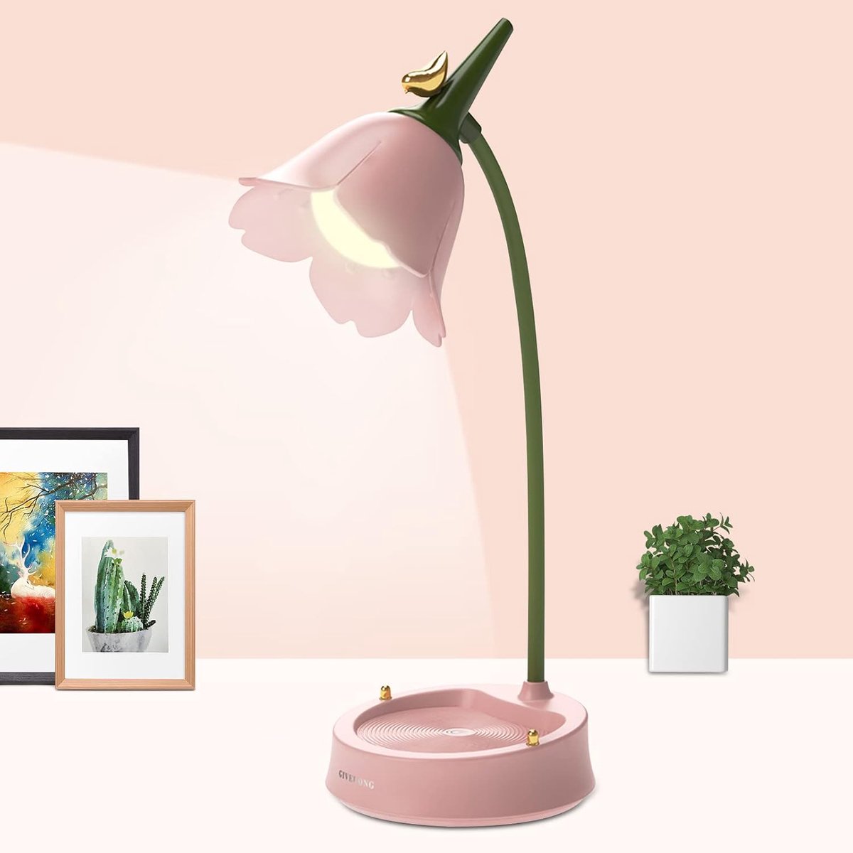LED-Bureaulamp In De Vorm Van Een Bloem - Draadloze Tafellamp - Bureaulamp Voor Kinderen - Tafellamp Met 3 Kleurstanden En Dimfunctie — cadeau in Wonen & Interieur - foto 8