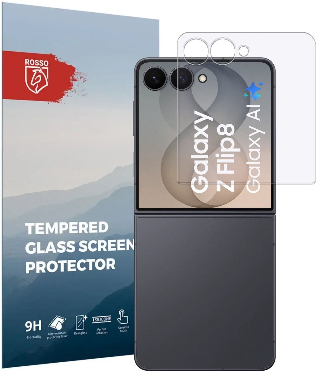 Rosso Screen Protector Geschikt voor Samsung Galaxy Z Flip 8 | 9H Tempered Glass | Glasplaatje | Beschermlaag | Beschermglas | 9H Hardheid