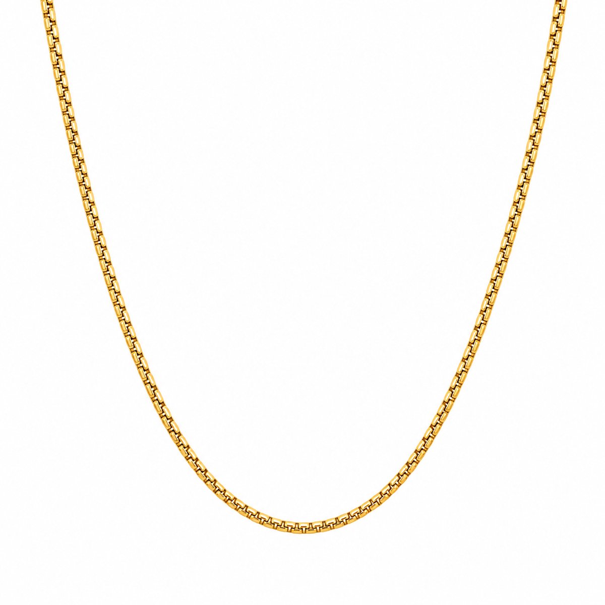 Sorprese Venezia Heren Ketting - Schakelketting 3 mm - 50 cm - Goudkleurig - RVS - Ketting Heren - Model C