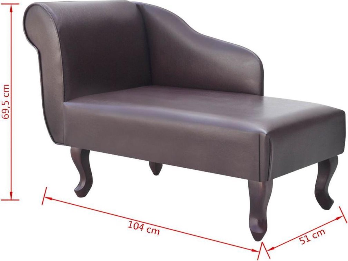 Chaise Longue Bruin Kunstleer Chaise Loungebank Chaise sofa