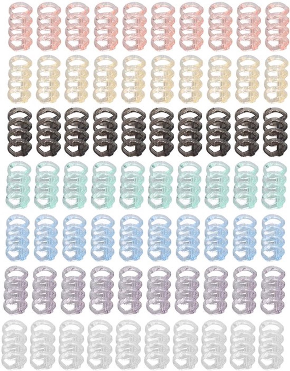 Bindkammen 70-delige Set - 4-gaats Bindringen - Plastic Bindruggen - Binnendiameter 12 mm - Briefpapieraccessoires - Meerdere Kleuren