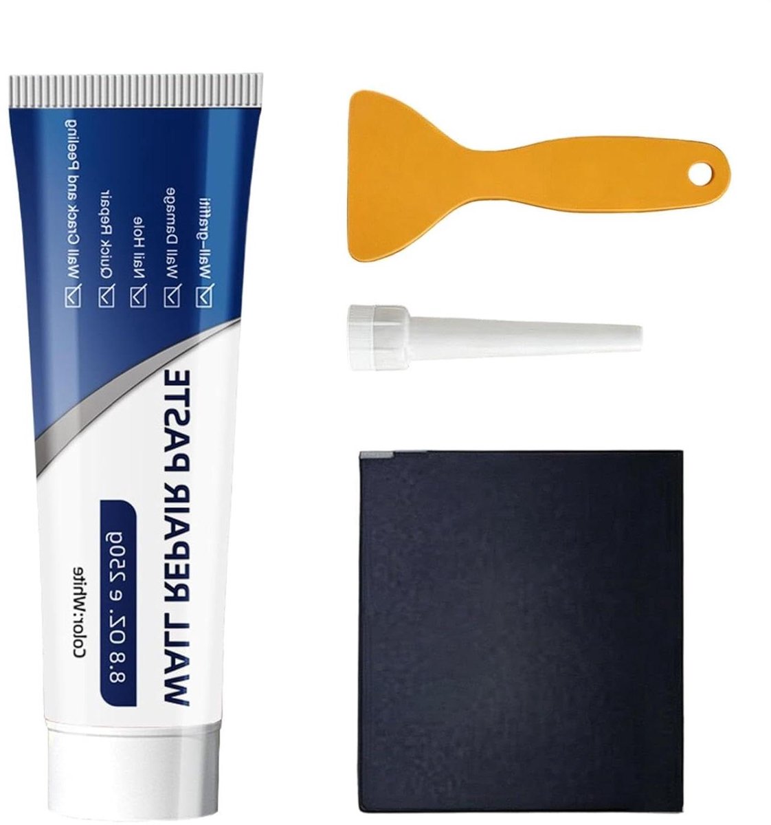 Muur Reparatiepasta - Gipsplaat Vuller - Scheuren Dichten - Sneldrogend Formule - 18 x 6 cm - Wit