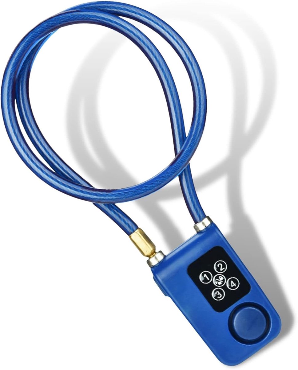 SnelShoppen - Antidiefstalslot Fietsen met Digitaal Wachtwoord en Smart Alarm - Keyless Veiligheidsslot met Stalen Kabel 80 cm - Ideaal voor Fiets, Mo