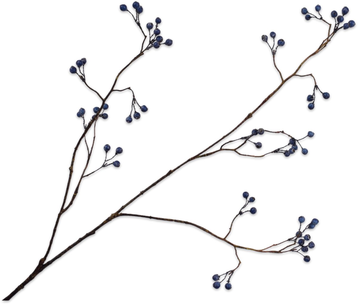 Silk-ka Kunstbloem-Zijden Bloem Bessentak Blauw 94 cm