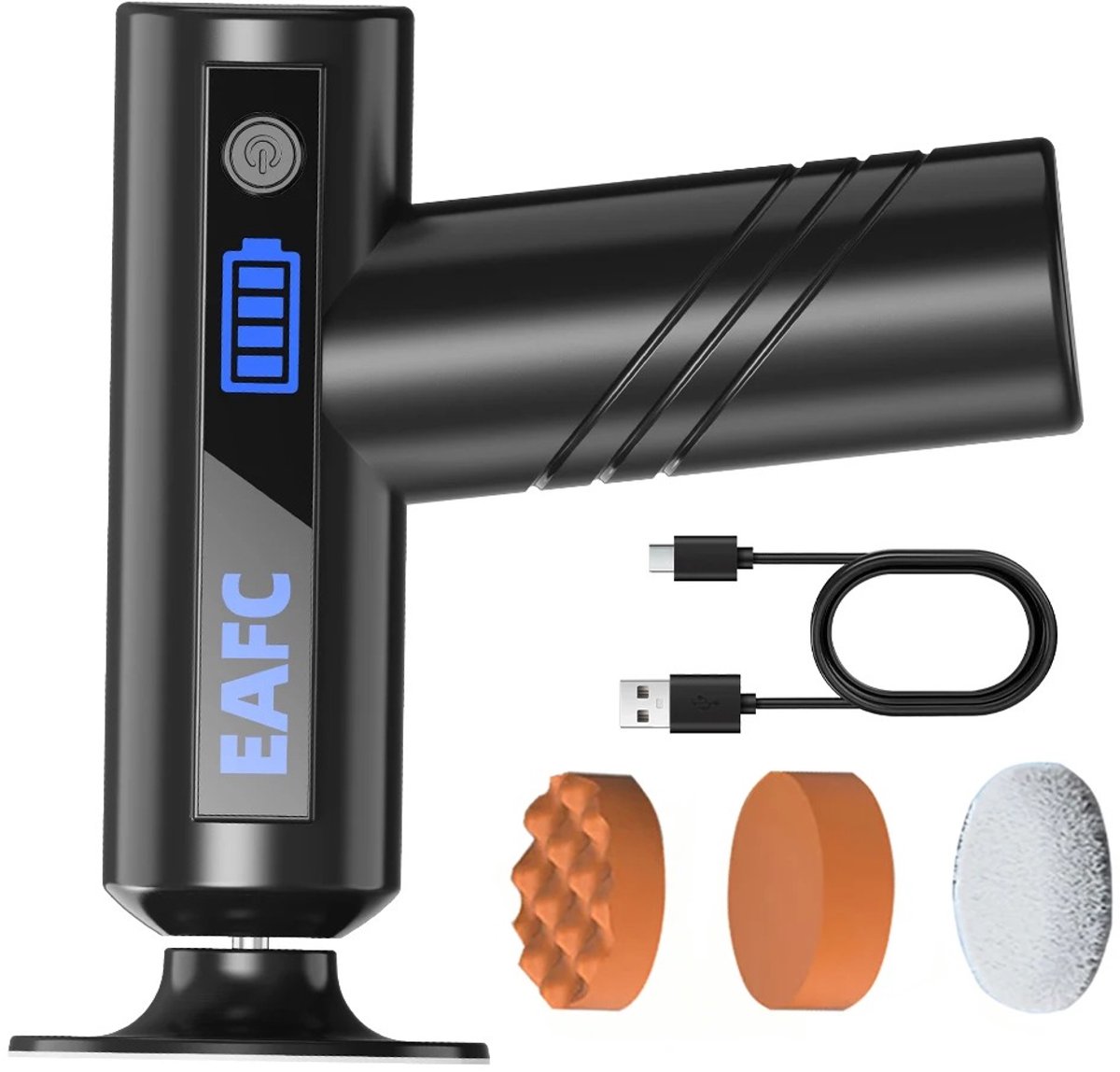 Cherrys Finds - Draadloze Auto Polijstmachine - Excentrische Polisher - Auto Polijst & Schuur Set - Elektrische Wax Machine met Batterij - Draadloos Waxen Polijsten - Schuurmachine - Zwart