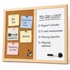 BOTC combibord 2 in 1 - prikbord en whiteboard - Combinatiebord - 30x40 cm - Natuurbruin - Met houten frame