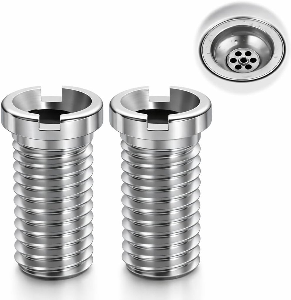 RVS Afvoerzeef Set van 2, M12 x 25mm Schroef voor Afvoerplug en Keukenaccessoires