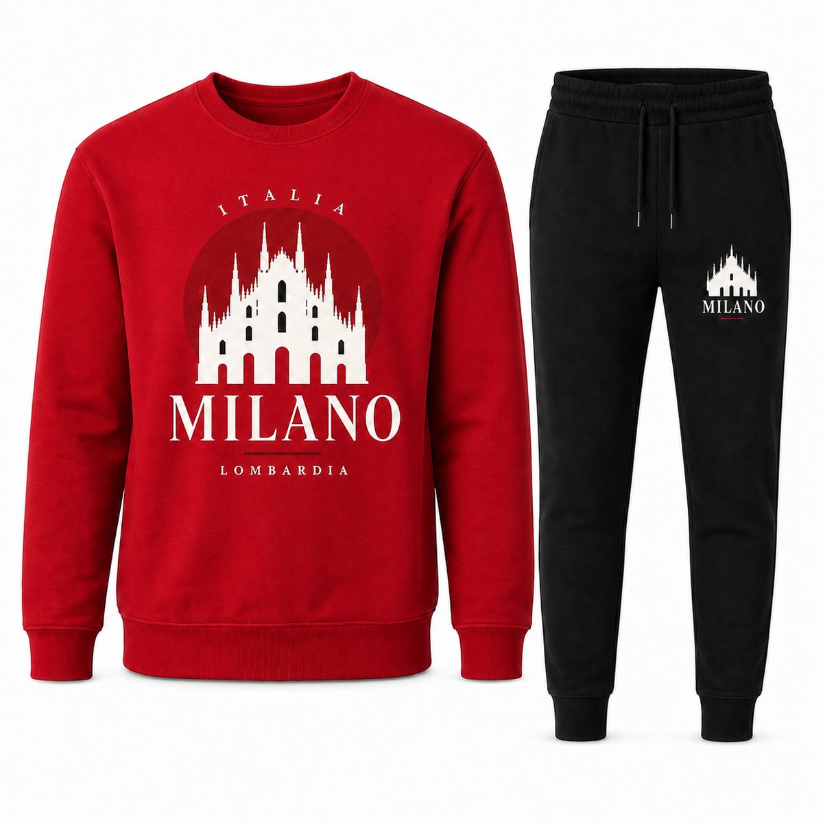 Trainingspak Heren - Sweater Heren - Comfortabele Tracksuit Heren - Milano Italy - Rood - 4XL