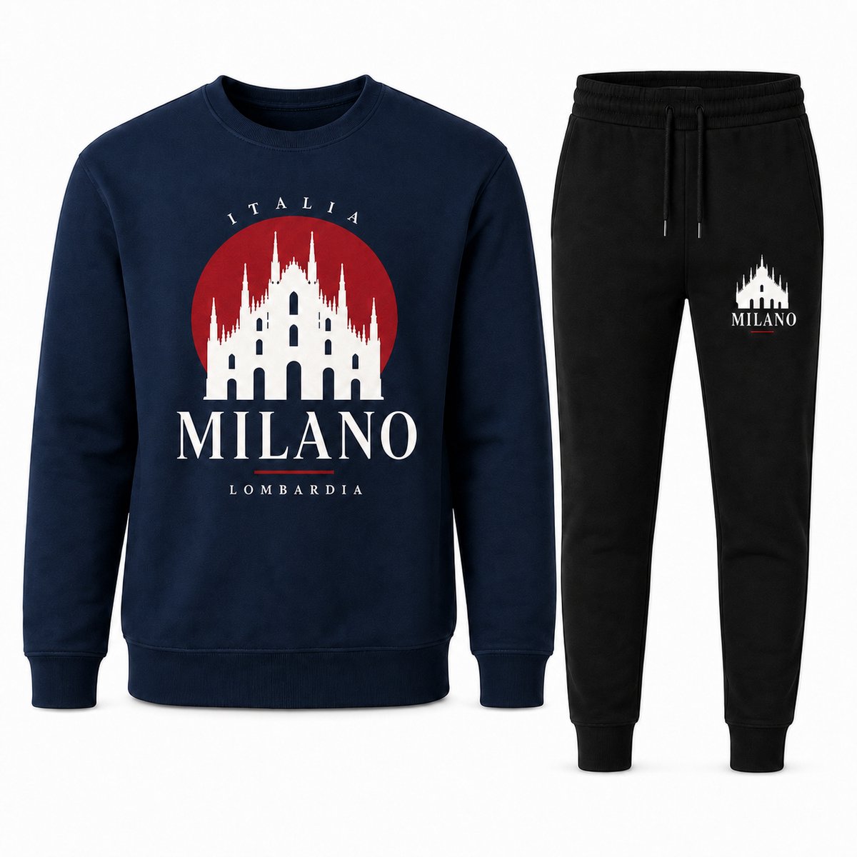 Trainingspak Heren - Sweater Heren - Comfortabele Tracksuit Heren - Milano Italy - Marineblauw - XXL
