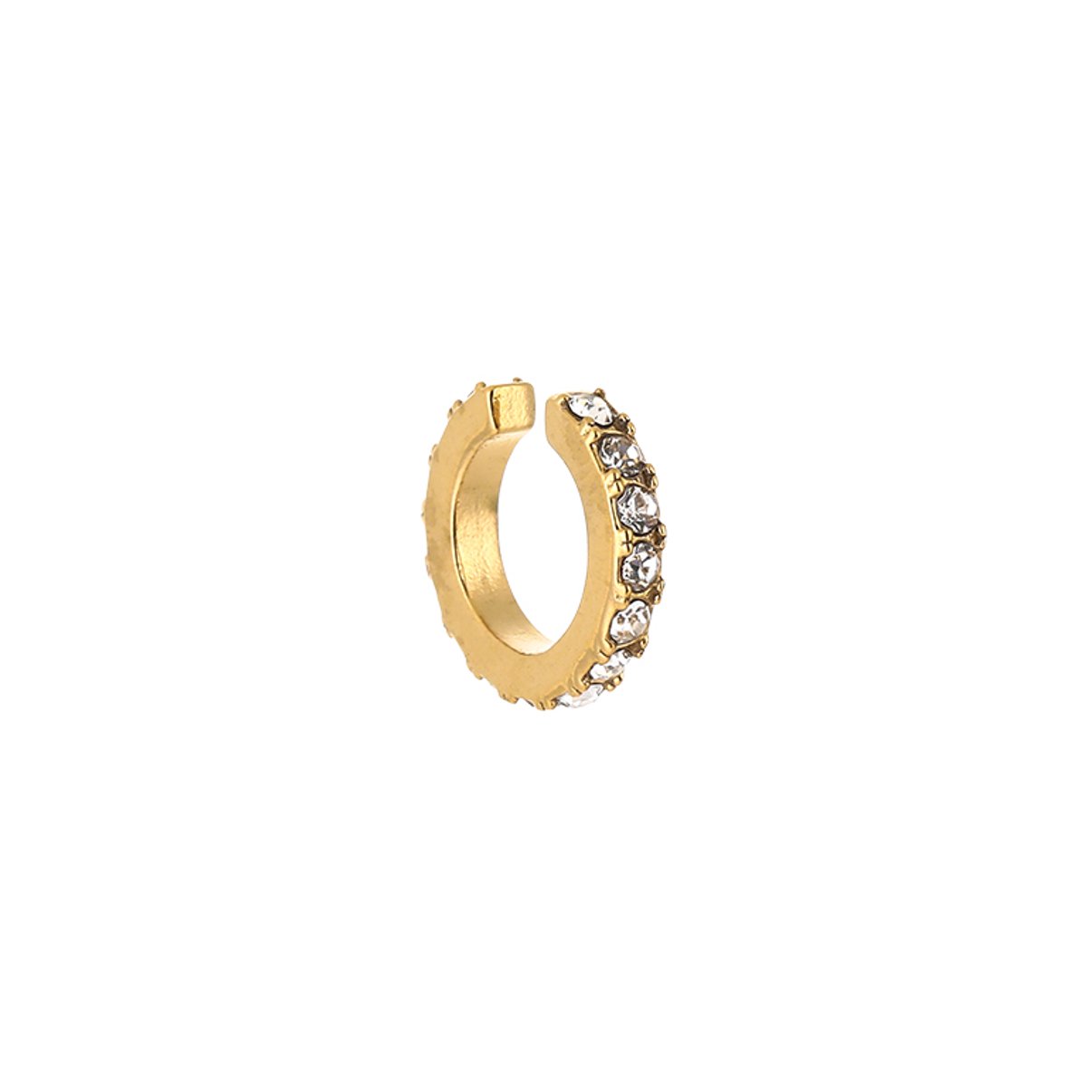 1 Stuk Stainless Steel Scalloped Geo Earcuff – Luxe Earcuff – RVS - Goud