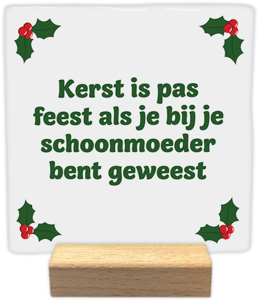 Het is pas kerst - Keramische decoratie tegel - Kerst