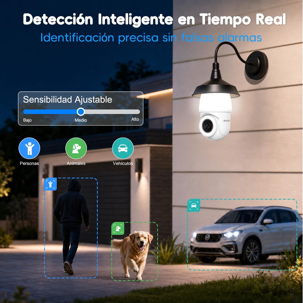 SnelShoppen - CiKiKWXO 2K (3MP) Draadloze Bulb Beveiligingscamera met WiFi, Bewegingsdetectie, Tweerichtingsspraak, Nachtzicht en Alexa Ondersteuning