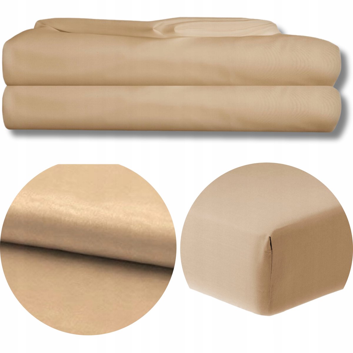 KONEY - Laken zonder elastiek 160 x 200 cm - microvezel - Beige - 120 g/m²