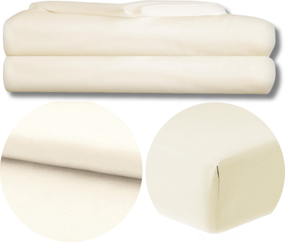 KONEY - Laken zonder elastiek 160 x 200 cm - microvezel - Ecru - 120 g/m²