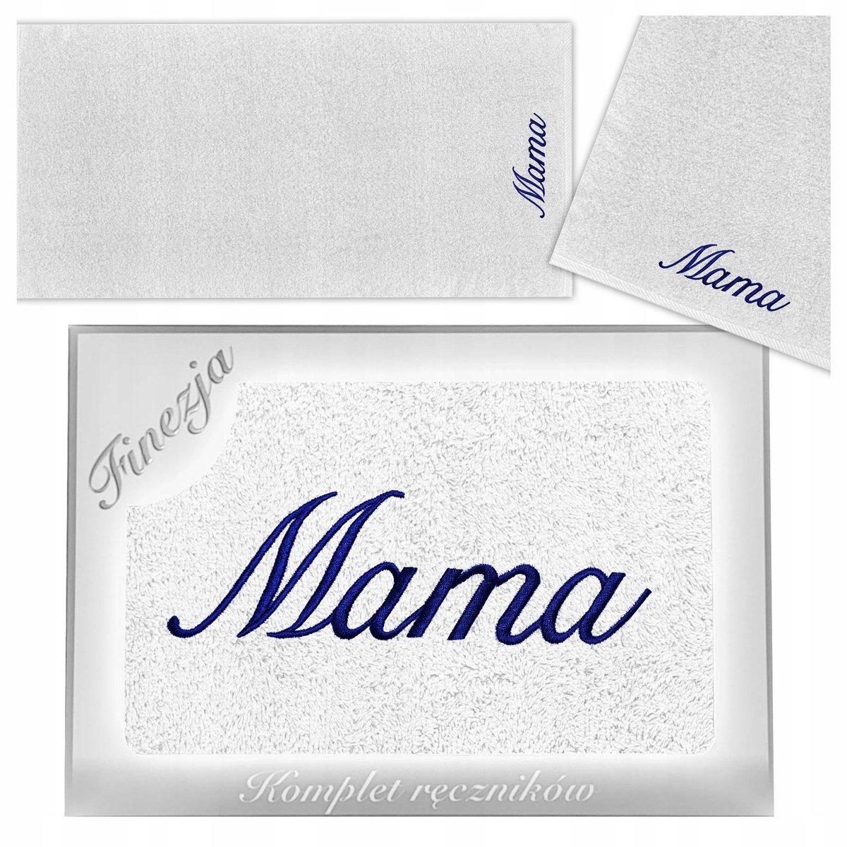KONEY - Badhanddoek - 70 x 140 cm - Wit - 420 g/m² - met borduring Voor mama