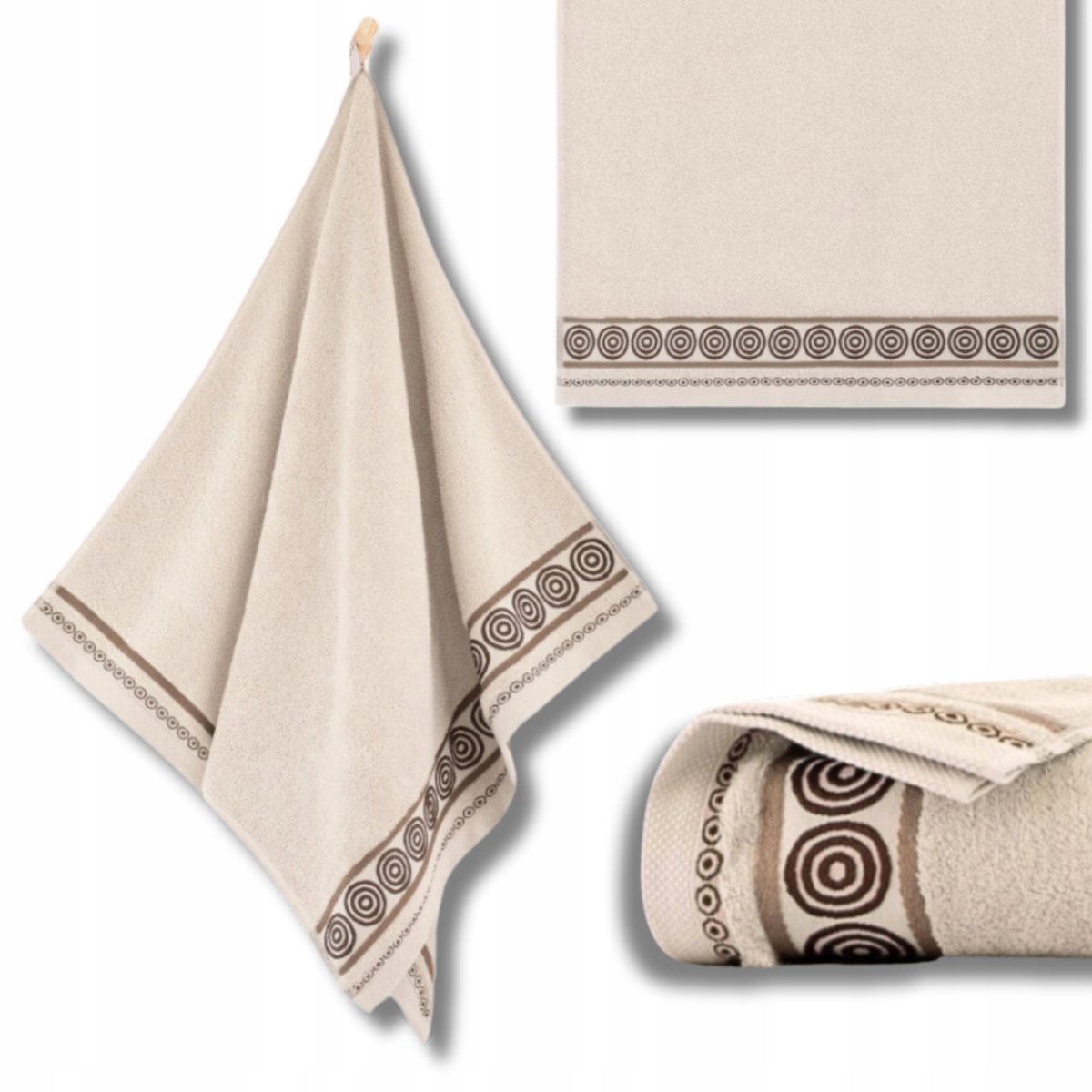 Zwoltex Rondo Serie - Badhanddoek - 70x140 - Beige - Ultrasoft