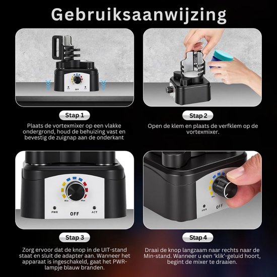 ApexArte® Draadloze Inkt Mixer - Kleur Mixer Shaker - Tattoo Inkt Mengen - Zwart van ApexArte — afbeelding 2