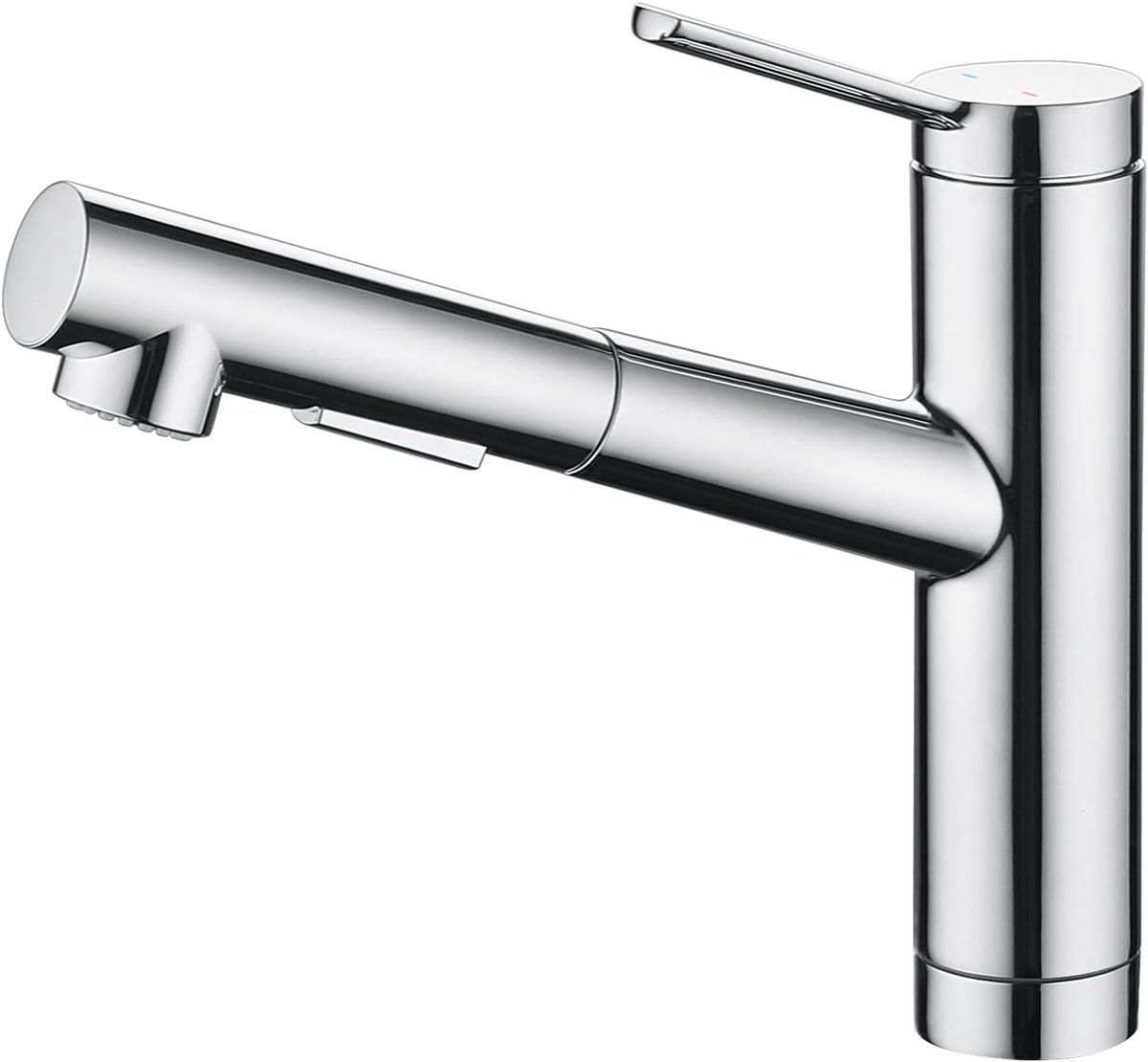 Keukenmengkraan met Uittrekbare Spray, 120° Draaibare Waterkraan, Chroom Afwerking, Ideaal