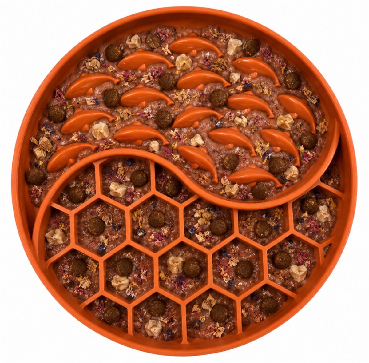 Bol.com Anti Schrokbak Hond - Slowfeeder Hond - Tegen Schrokken - Voerbak Hond Honinggraat - Terracotta - HappyPaws aanbieding