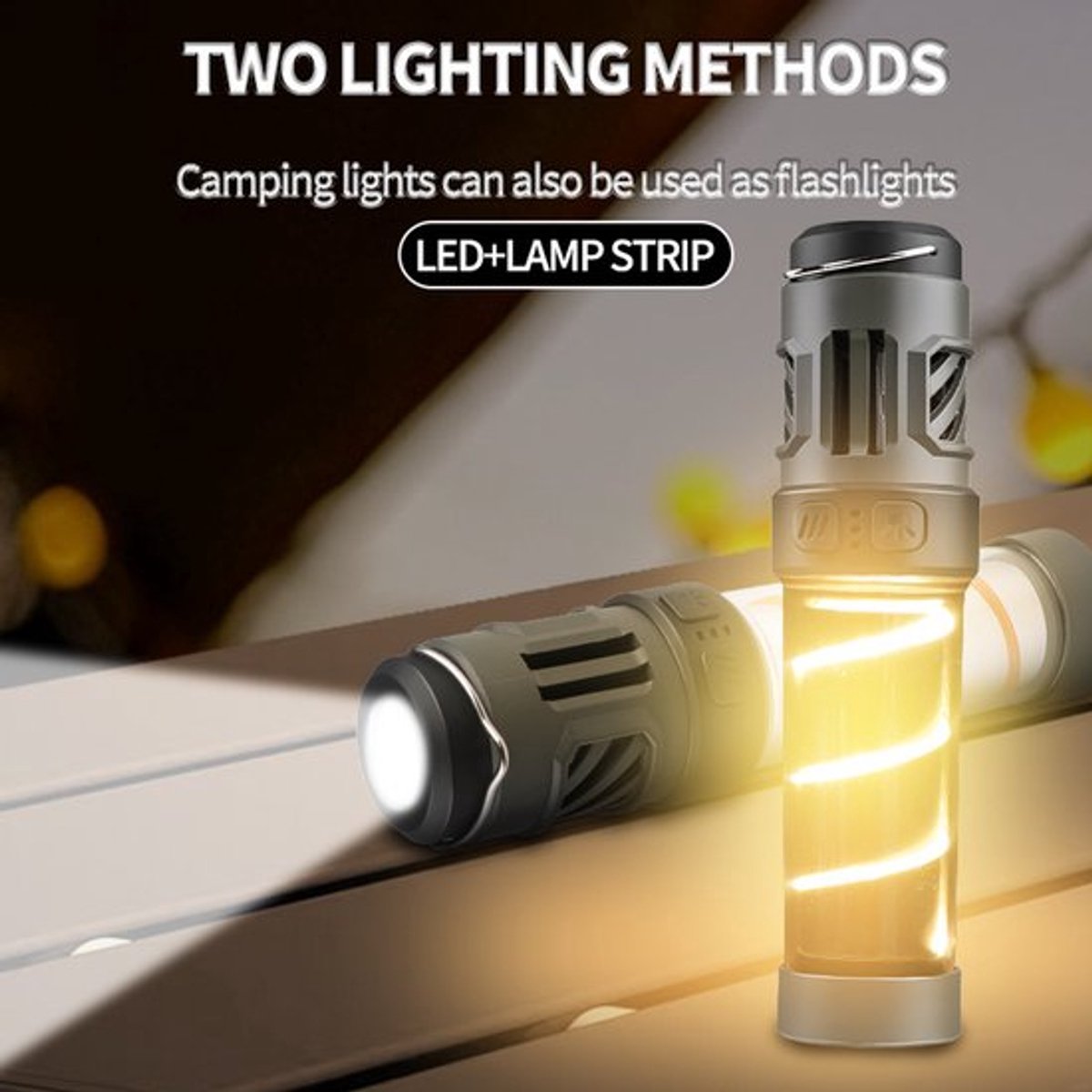 LED campinglamp, buitenverlichting zaklamp, multifunctionele kampeerlamp, kampeerlamp met 