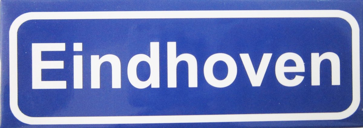 Souv© - koelkast magneet - plaatsnaam bord - kombord - souvenir - koelkastmagneetje - relatiegeschenk Eindhoven