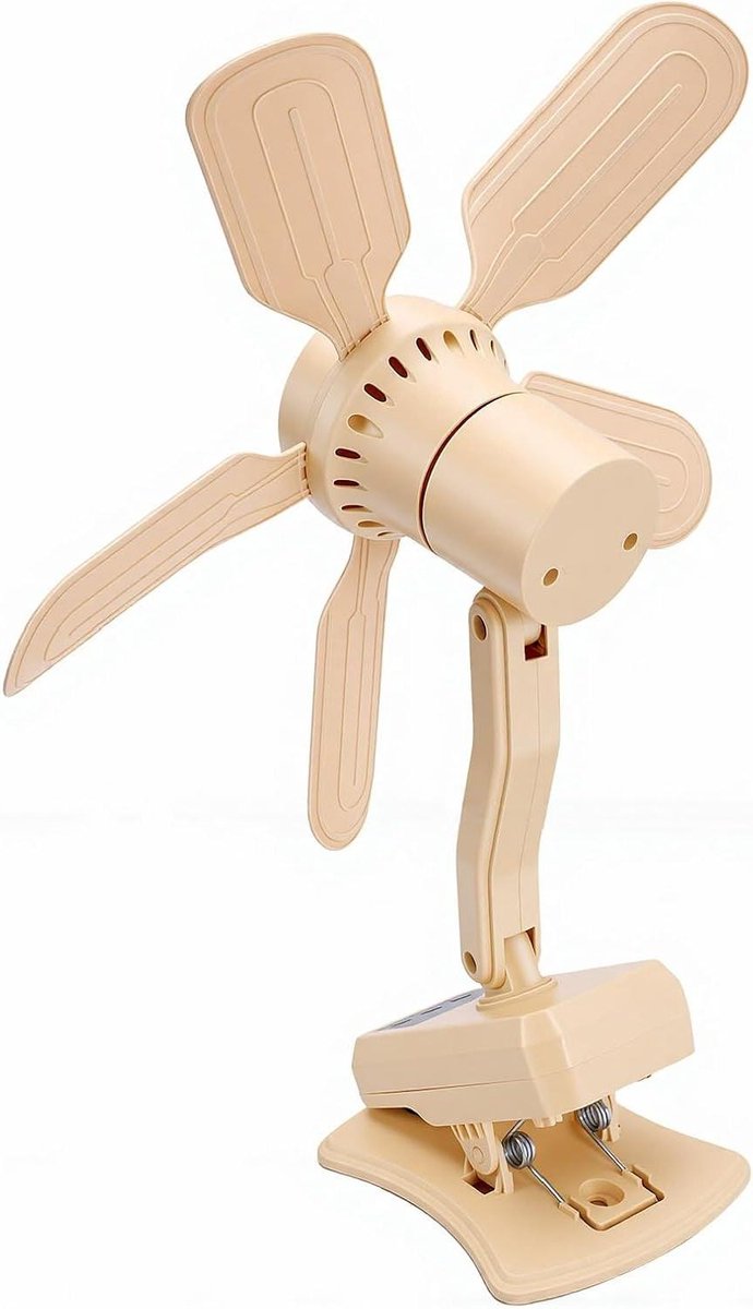 Oplaadbare Ventilator - Clip Ventilator - Persoonlijke Koeling - 90° Oscillatie - 4000 mAh Batterij - Wit