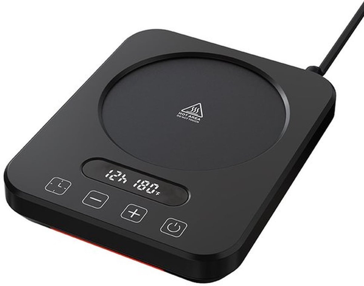 Onderzetterverwarmer, koffiekopverwarmer, bureaubladkoffieverwarmer, automatische uitschakeling, slimme verwarmer - ideaal koffiecadeau-accessoire, houdt dranken warm, koffiekopverwarmer (zwart)
